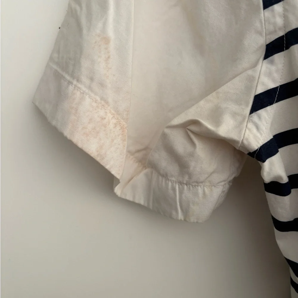 Men’s J. Crew White and Navy Striped Shirt
